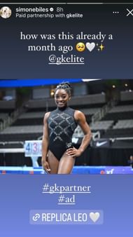 Simone Biles's Instagram story (Image via Instagram)
